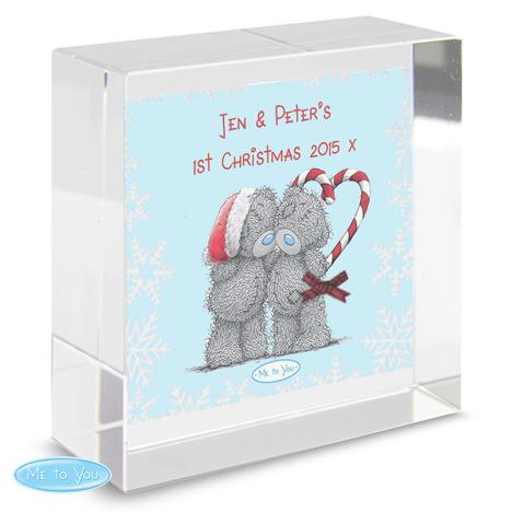 Personalised Me to You Christmas Couple Crystal Block £16.99